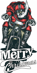 Koszulka świąteczna z Mikołajem na motorze