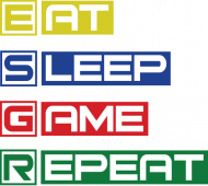 Eat, sleep, game, repeat-_koszulka damska
