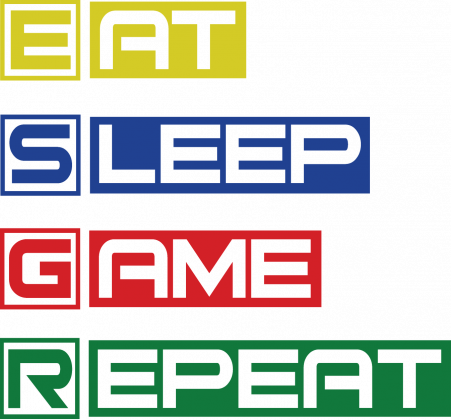 Eat, sleep, game, repeat-_koszulka męska