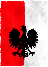 Komin czarny Orzeł z barwami Polski