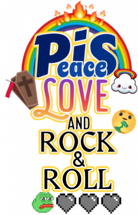 Peace love and rock & roll koszulka męska