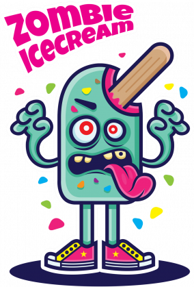 Zombie Ice Cream - lód potwór koszulka wakacyjna, lato