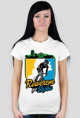 Rowerem Po Śląsku - koszulka damska biała - KD-B-G1 - Rowerem Po Śląsku