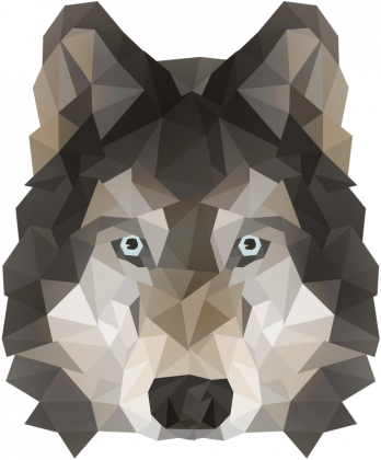 Geometric wolf head