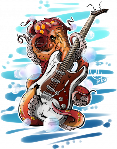 Ośmiornica gitara elektryczna - ciemna