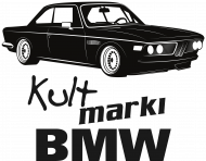 Kult marki BMW - E9 (koszulka męska) ciemna grafika