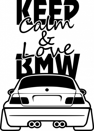 M3 E46 - Keep Calm and Love BMW (koszulka męska) ciemna grafika
