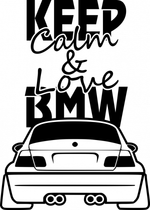 M3 E46 - Keep Calm and Love BMW (bluza damska rozpinana kapturowa) ciemna grafika