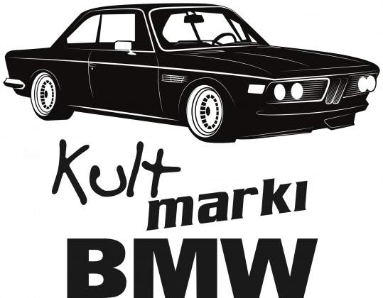 Kult marki BMW - E9 (koszulka męska) ciemna grafika