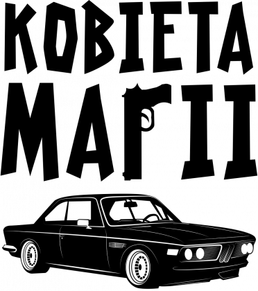 Kobieta Mafii - BMW E9 (bluzka damska v-neck) ciemna grafika