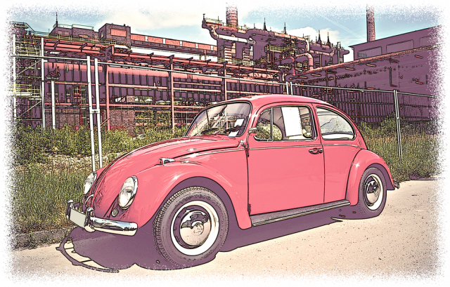 VW Garbus V4 - cartoon (bluzka damska)