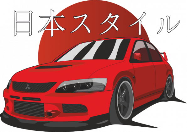 Mitsubishi Evo IX - T-shirt damski