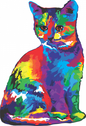 Koszulka damska - Psychodeliczny kot