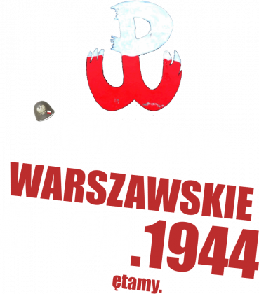 Męska Czarna koszulka na krótki rękaw. Z Seri Powstanie warszawskie 01.08.1944