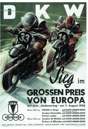 Plakat A2 42x59cm DKW vintage