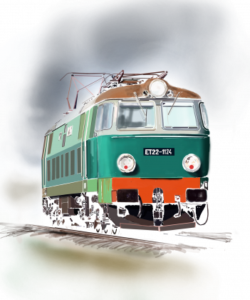 Koszulka z lokomotywą elektryczna ET 22