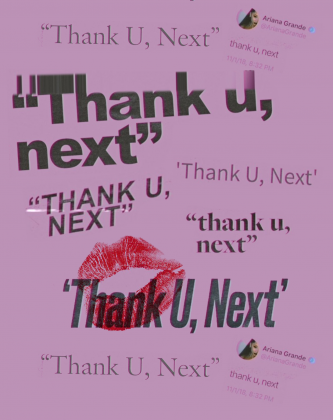 Podkładka pod myszkę "thank u, next"
