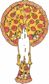 spadająca pizza
