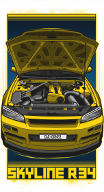 Bluza męska - Nissan Skyline GTR R34 Engine - CarCorner