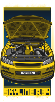 Bluza męska - Nissan Skyline GTR R34 Engine - CarCorner