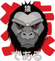 Monkey T-shirt with japanese writing