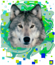 Pixel wolf but na kubku