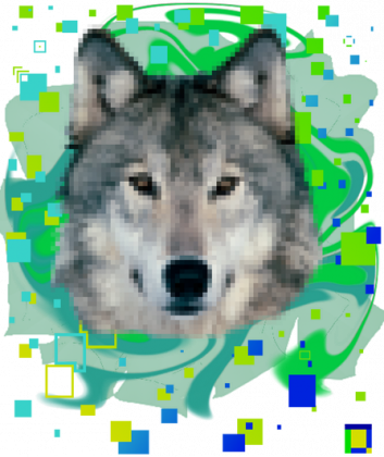 Pixel wolf but na kubku