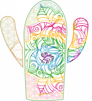 Maseczka tęczowy kaktus mandala
