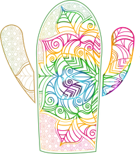 Kubek tęczowy kaktus mandala