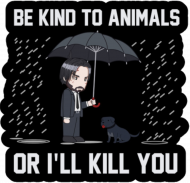 Damski T-shirt "Be kind to Animals or I'll Kill You"