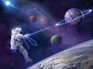 Kolorowa maseczka astronomiczna wielokrotnego uzytku Kosmonauta