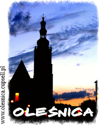 Kubek bialy Olesnica Rynek Bazylika sw Jana Apostola
