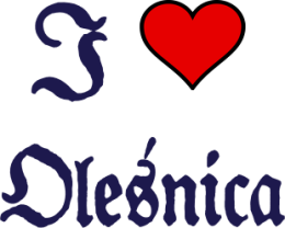 Kubek z kolorowym uchem I love Olesnica