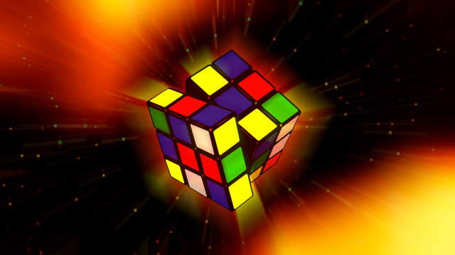 Kolorowa maseczka wielokrotnego uzytku Kostka Rubika