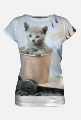 Koszulka kot rosyjski niebieski kitty puppy - fitografia
