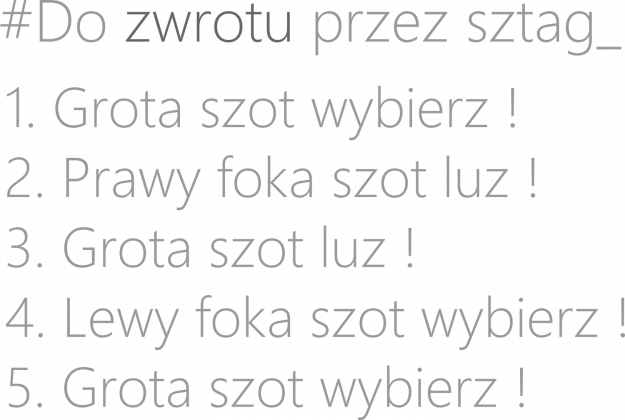 zwrot przez sztag