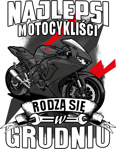 Najlepsi motocykliści rodzą się w GRUDNIU - męska koszulka motocyklowa