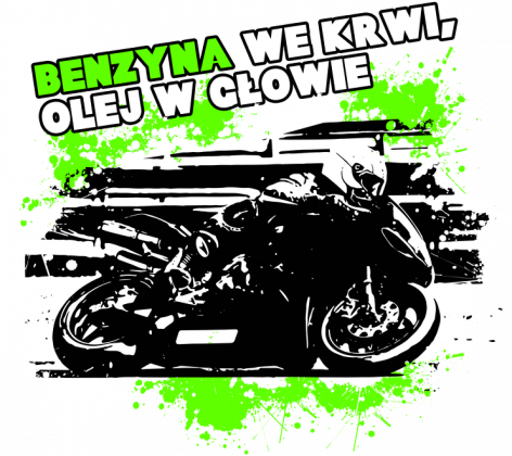 Benzyna we krwi, olej w głowie - Damska koszulka motocyklowa
