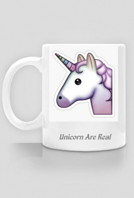 Kubek z emoji z jednorożcem - Unicorn Are Real