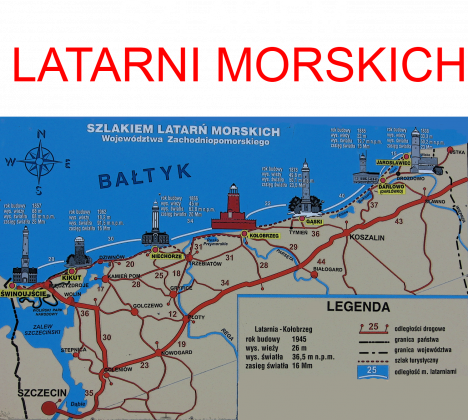 BAŁTYK MAPA LATARNI MORSKICH
