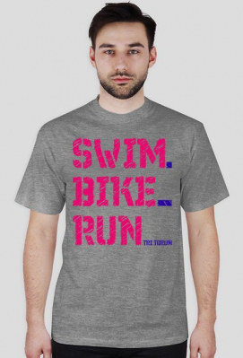 koszulka męska swim-bike-run jasna - tri-toruń shop