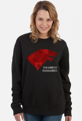 Wolf The North Remembers Gra o tron bluza damska czarna - Red Sheep