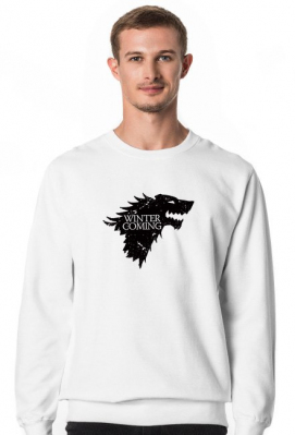 Wolf Winter is coming Gra o tron bluza męska biała - Red Sheep