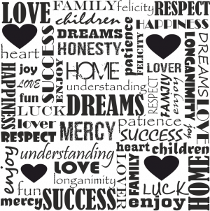 Torba Love, Family, Happiness - nadruk
