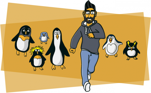 Chased by Penguins Czarna