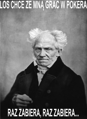 Koszulka Schopenhauer "Los chce ze mną grać w pokera"