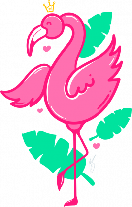 Kubek serce - Flamingo