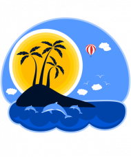 Kubek czarny na lato i wakacje - Hot Summer Adventure