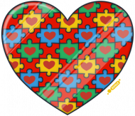 Serce Puzzle - Czapka z daszkiem granatowo-biała