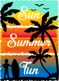 Sun Summer Fun - Biały męski tshirt